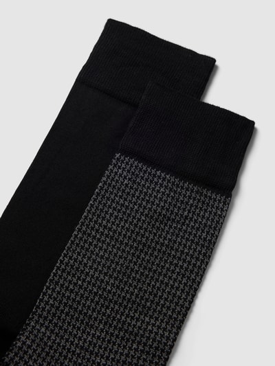 Christian Berg Men Socken mit Hahnentrittmuster im 2er-Pack Black 2