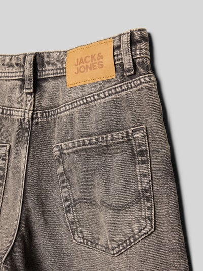 Productfoto, Wide Fit Jeans met logo-patch model 'Dave' van JACK & JONES, puur katoen, 5-pocketmodel, knoop- en ritssluiting, kinderen