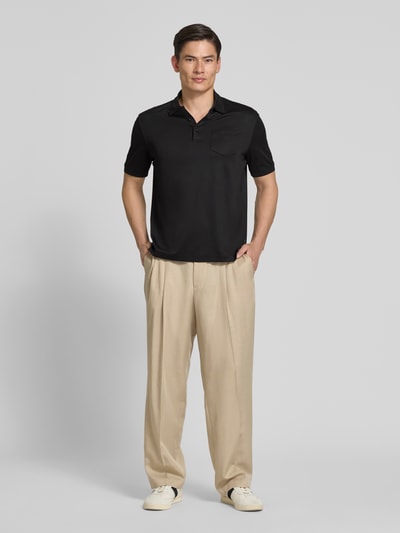 bugatti Regular Fit Poloshirt mit Brusttasche und Label-Stitching Black 1