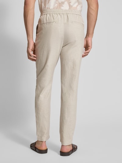 Scotch & Soda Tapered Fit Stoffhose aus Baumwoll-Leinen-Mix Modell 'Warren' Hellgrau 5