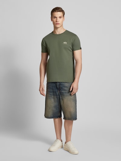 Alpha Industries T-shirt z nadrukiem z logo model ‘BASIC’ Zielony 1