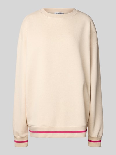 OH APRIL Oversized Sweatshirt mit Rundhalsausschnitt Modell 'Hot Mum' Beige Melange 2