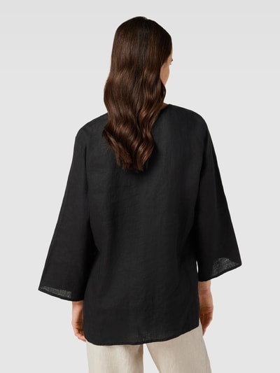 Drykorn Linnen blouse met V-hals, model 'ALENIA' Zwart - 5