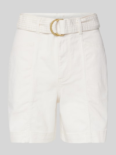 Vila High waist korte broek met riem, model 'OLA' Offwhite - 1