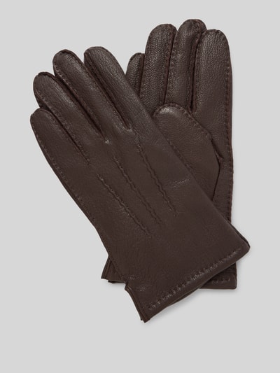 bugatti Handschuhe in Leder-Optik Dunkelbraun 1