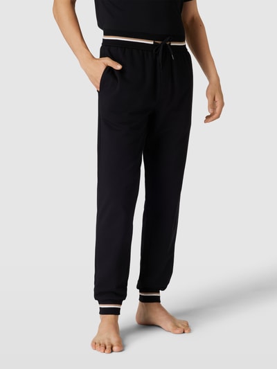 BOSS Sweatpants met labeldetail, model 'Iconic' Zwart - 4