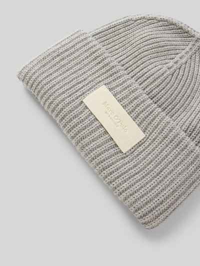 Marc O'Polo Beanie aus reiner Baumwolle Label-Patch Mittelgrau Melange 2