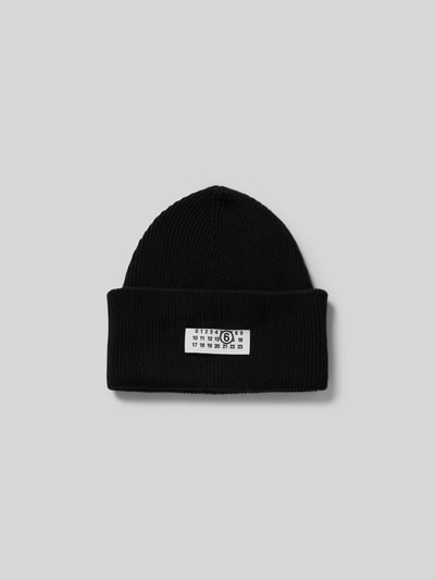 MM6 Maison Margiela Beanie aus Woll-Mix mit Logo-Patch Black 2