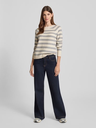 Vero Moda Regular fit gebreide pullover met raglanmouwen, model 'DOFFY' Ecru - 1