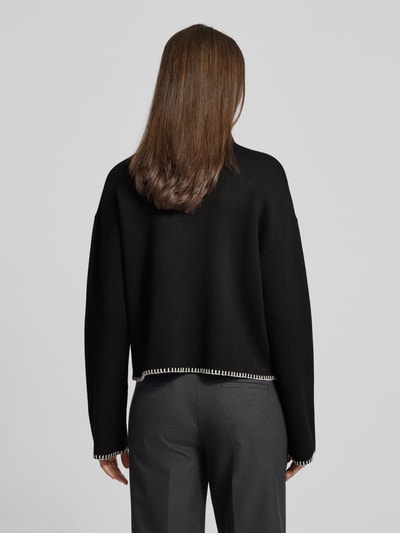 Jake*s Collection Strickpullover aus Viskose-Mix mit Stehkragen Black 5