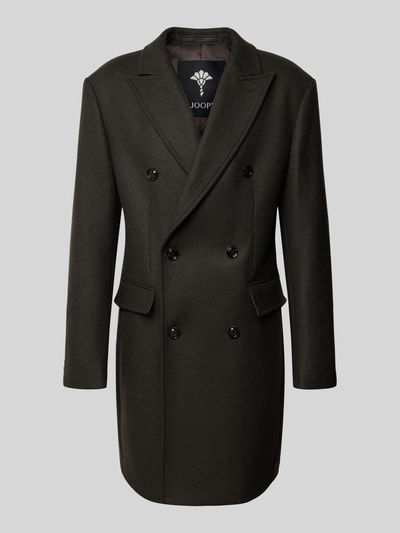 JOOP! Collection Lange jas van wolmix met reverskraag, model 'Richborne' Donkergroen - 2