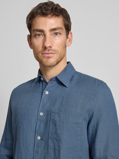 Marc O'Polo Regular Fit Freizeithemd aus reinem Leinen Petrol 3