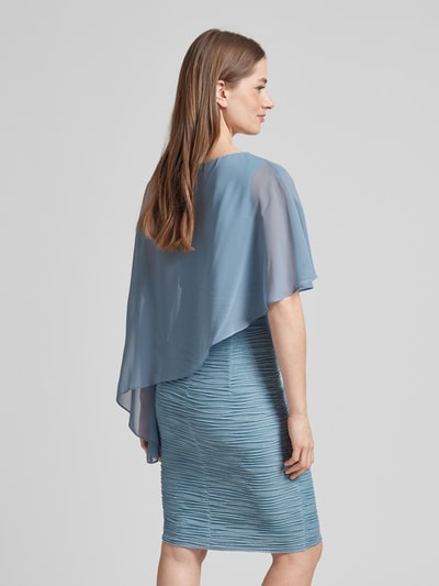 Swing Cocktailkleid mit asymmetrischem Cape Rauchblau 5