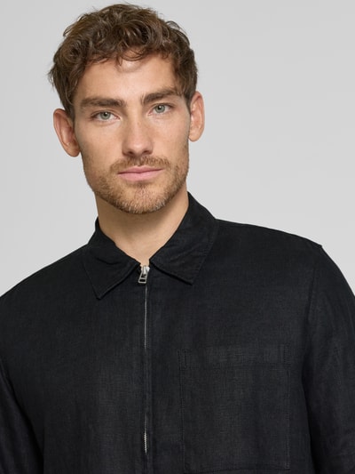 Marc O'Polo Regular Fit Overshirt aus reinem Leinen Black 3