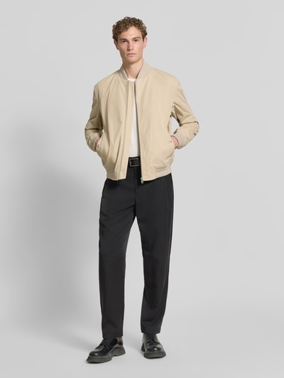 BOSS kurtka w styl college o kroju regular fit z aplikacją z metką model 'COMBER-262' Beżowy 1