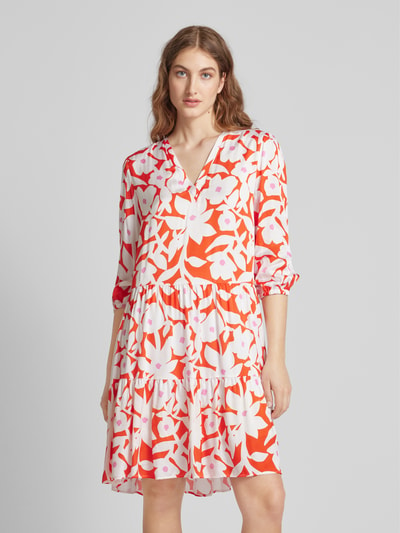 Marc Cain Blousejurk met all-over motief Rood - 4