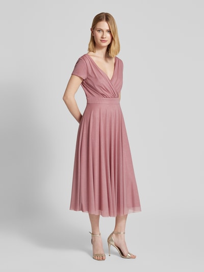 Vera Mont Knielanges Cocktailkleid in Wickel-Optik Rose 1