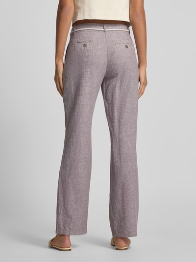 Christian Berg Woman Stoffhose aus Leinen-Mix mit Bindegürtel Camel Melange 5