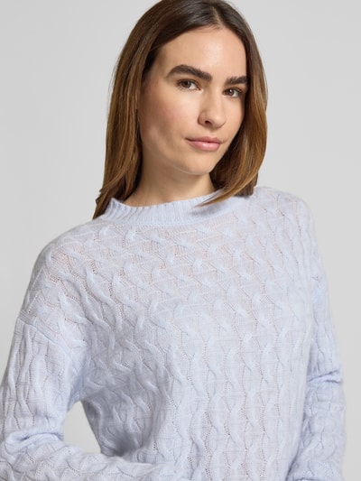 Christian Berg Woman Strickpullover aus Kaschmir mit Rundhalsausschnitt Hellblau 3