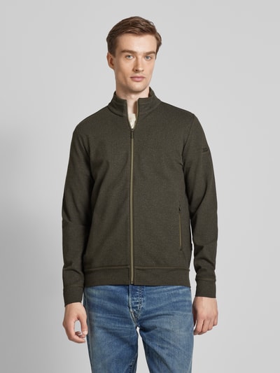 bugatti Sweatjacke mit Stehkragen Oliv 4