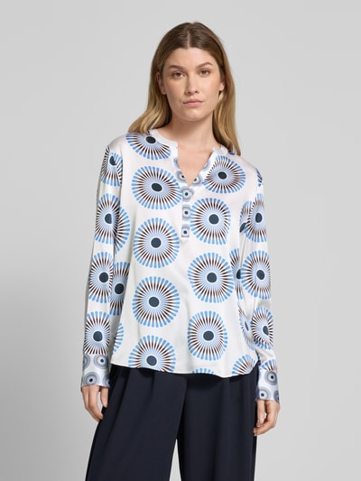 Herzensangelegenheit Regular Fit Bluse mit Tunikakragen Hellblau 4