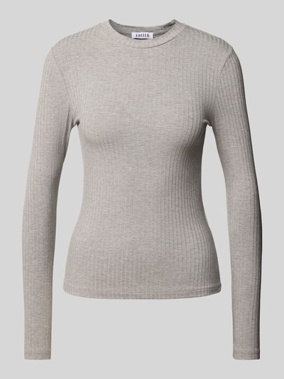 EDITED Longsleeve mit Strukturmuster Modell 'Ginger' Mittelgrau 1