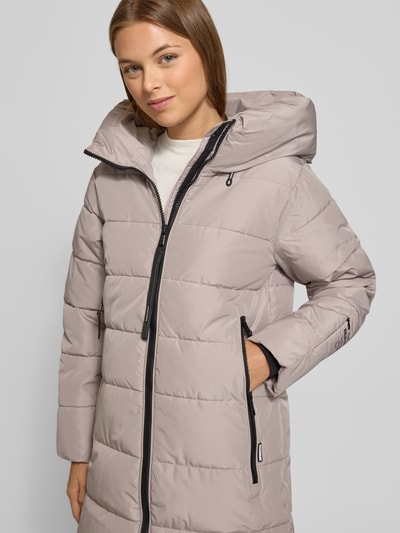 khujo Regular fit gewatteerde lange jas met gevoerde opstaande kraag, model Jilia' Beige - 3
