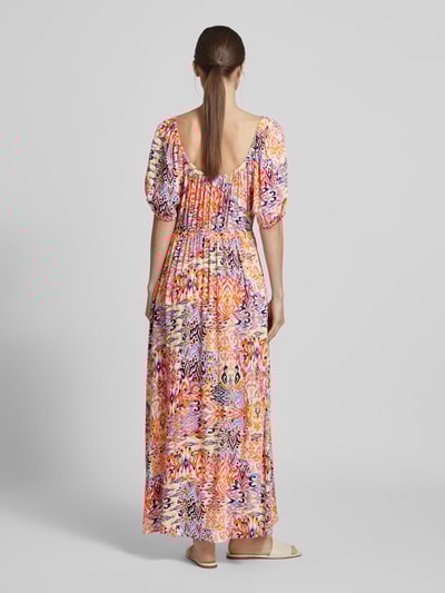 ICHI Midi-jurk van viscose met V-hals Felroze - 5