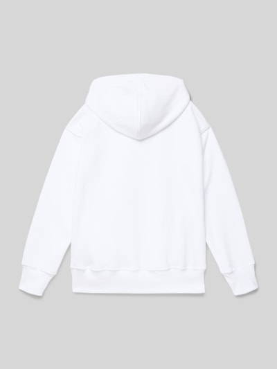 Productfoto, Hoodie met Label-Print van Abercrombie&Fitch van katoenmix in wit, los model, capuchon, duimlussen, elastische boorden