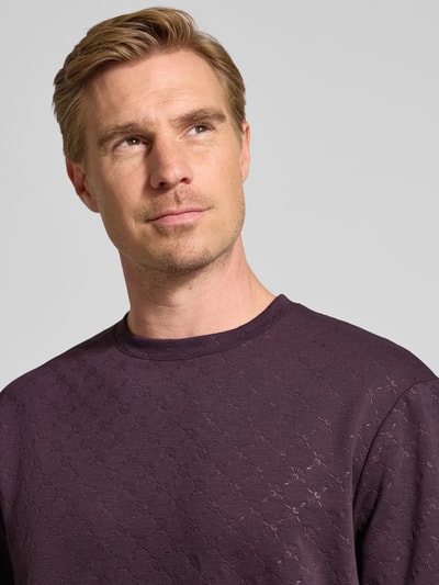 JOOP! Collection T-shirt z prążkowanym okrągłym dekoltem Fioletowy 3