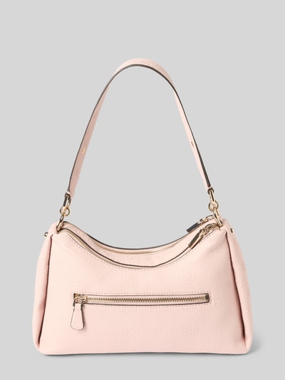 Productfoto, Shoulder Bag in leerlook met logodetail model 'Anise' van guess in lichtroze, hoofdvak met ritssluiting, schouderband, breedte 30 cm, lengte 19 cm, diepte 8 cm, bandlengte 52 cm