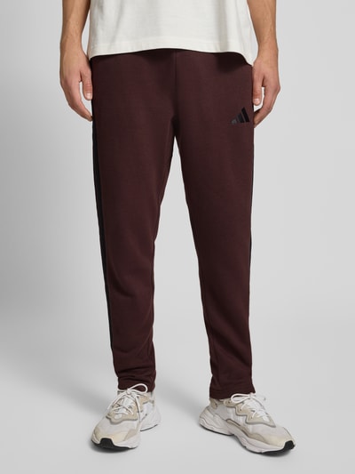 adidas Sportswear Slim fit sweatpants met viscose, model 'SHAB' Donkerbruin - 4