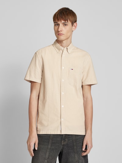 Tommy Jeans Regular fit vrijetijdsoverhemd van zuiver katoen met korte mouwen Beige - 4