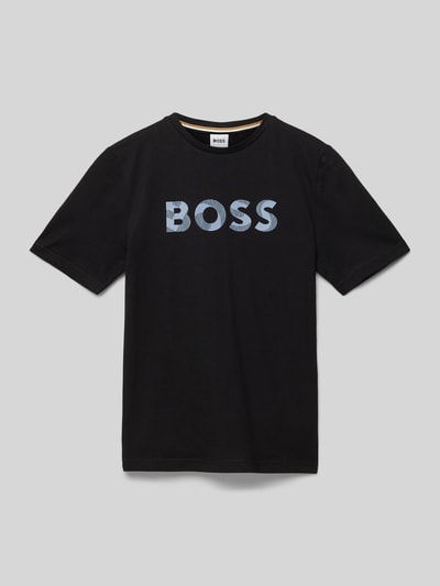 Boss T-Shirt mit Rundhalsausschnitt und Label-Print Black 1