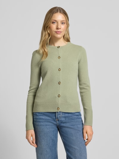 Christian Berg Woman Kardigan z okrągłym dekoltem i zapięciem na guziki Limonkowy 4