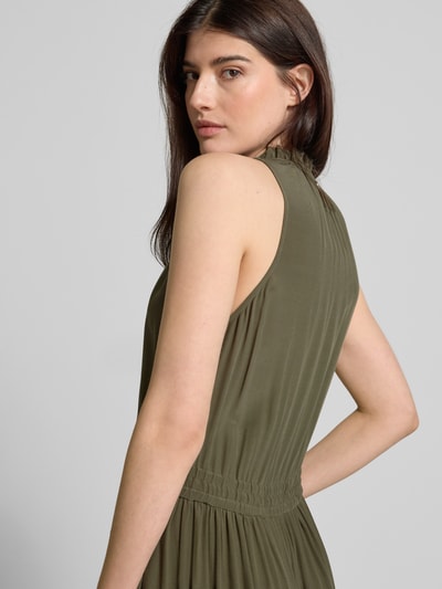 MOS MOSH Maxikleid mit Tunikakragen Modell 'Sabri' Khaki 3