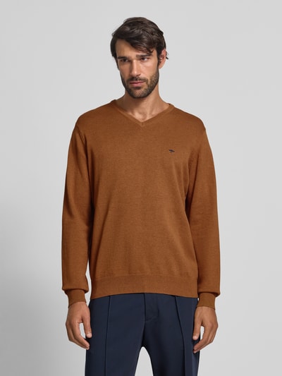 Fynch-Hatton Strickpullover mit Logo-Detail Mittelbraun 4