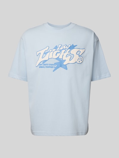 Low Lights Studios T-Shirt mit Label-Print Modell 'ASTRO' Hellblau 2