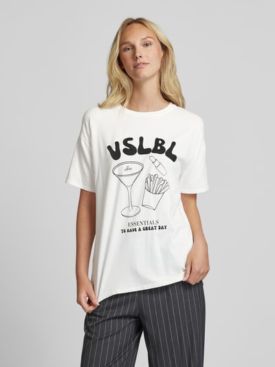 VILLA SOPHIE T-Shirt mit Label-Print Modell 'ESSENTIALS' Offwhite 4