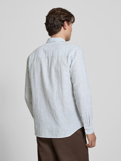 ONLY & SONS Regular Fit Freizeithemd aus Leinen-Baumwoll-Mix Modell 'CAIDEN' Hellgruen 5