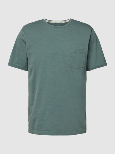 Colours & Sons T-shirt z kieszenią na piersi model ‘SLUB YARN’ Butelkowy zielony 2