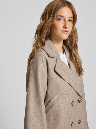 Only Kurtka o kroju regular fit z dwurzędową listwą guzikową model ‘NANCY LIFE’ Beżowy melanż 3