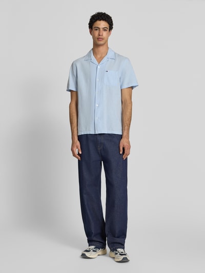 Tommy Jeans Koszula casualowa o kroju regular fit z mieszanki lnu i bawełny Jasnoniebieski 1