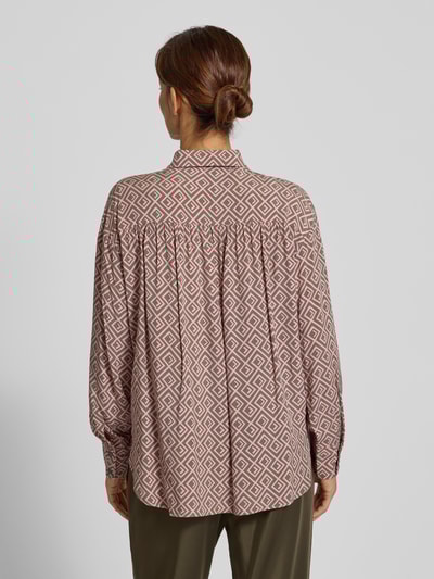 Christian Berg Woman Regular fit overhemdblouse van viscose met grafisch motief Oudroze - 5