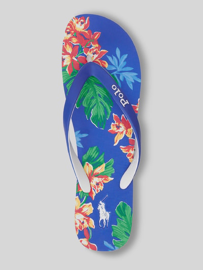 Polo Ralph Lauren Teenslippers met all-over motief-zool Koningsblauw - 4