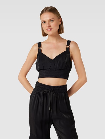 Guess Cropped Top mit Label-Details Black 4