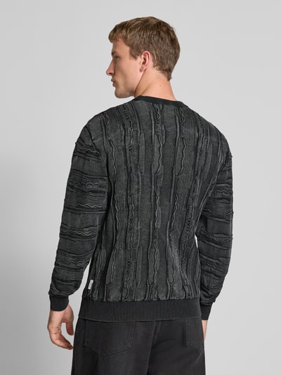 Redefined Rebel Gebreide pullover met structuurmotief, model 'Jamie' Zwart - 5