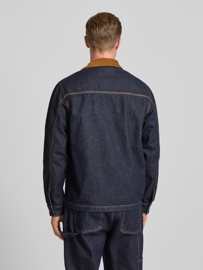 Forét Regular fit overshirt met steekzakken, model 'BERRY' Donkerblauw - 5