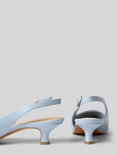 Produktfoto, Pumps mit offener Ferse von Marco Tozzi in Hellblau, Spitze Passform, Dornschließe, glatte Sohle, Absatzhöhe: 5 cm, Größe 40