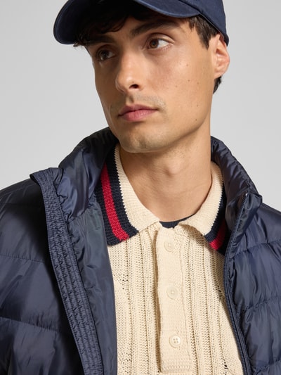 Gant Gebreide pullover met kabelpatroon en polokraag Zand - 3